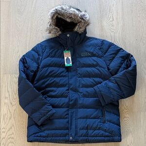 NEW Eddie Bauer Men's Navy Boundary Pass Down Parka Coat 650 Down